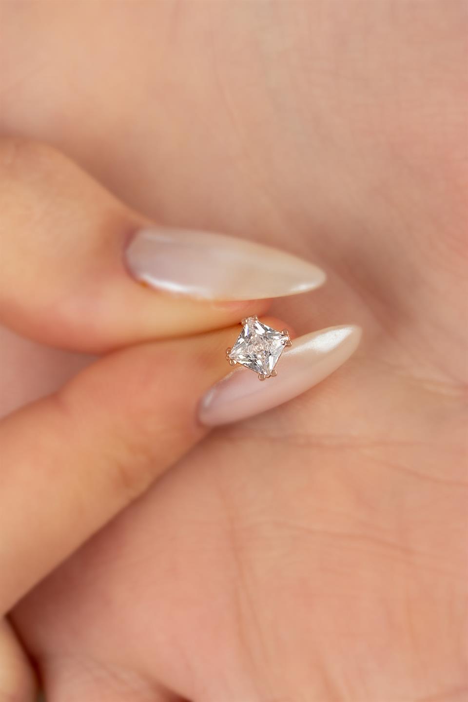 Silver Solitaire Earrings