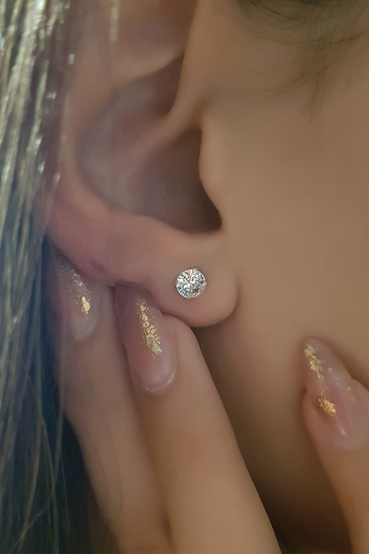 Silver Solitaire Earrings