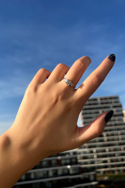 Silver Solitaire Ring