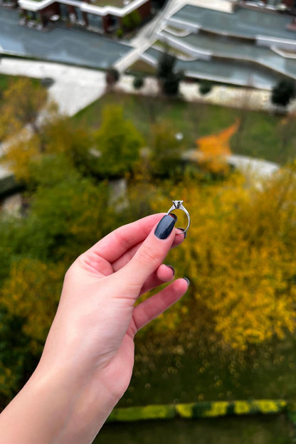 Silver Solitaire Ring