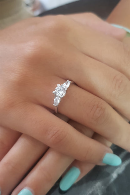 Silver Solitaire Ring