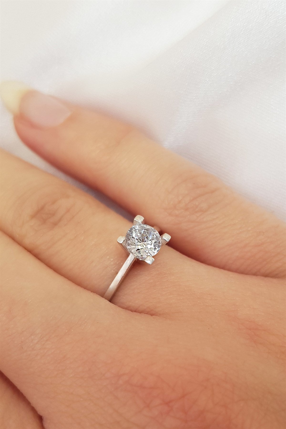 Silver Solitaire Ring