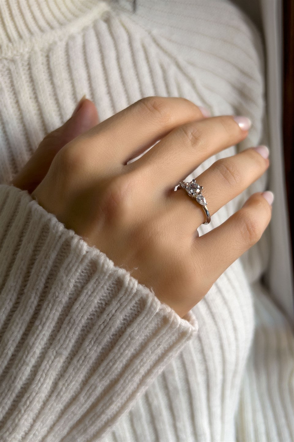 Silver Solitaire Ring