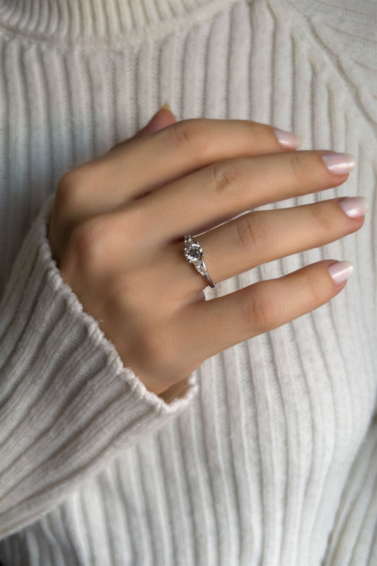 Silver Solitaire Ring