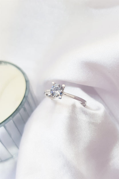 Silver Solitaire Ring