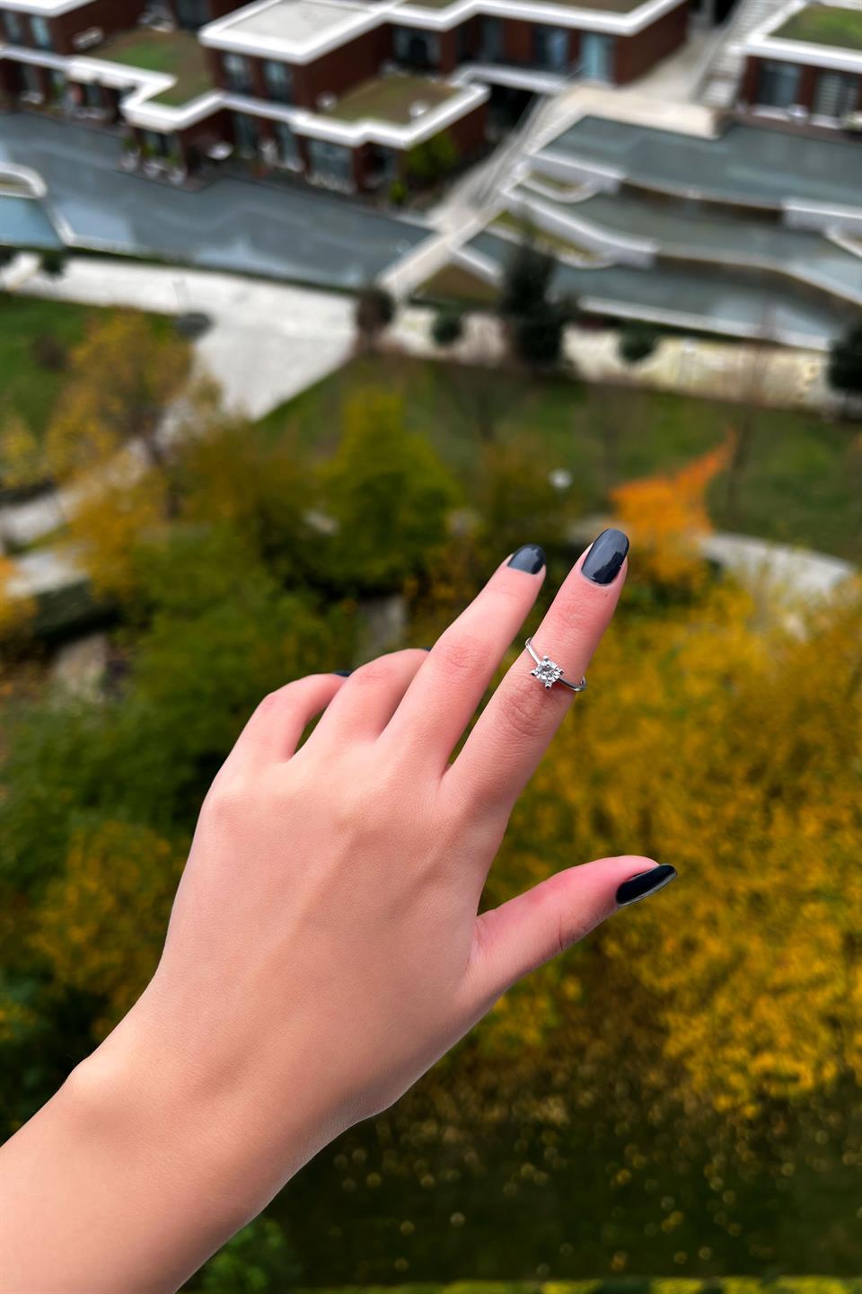 Silver Solitaire Ring