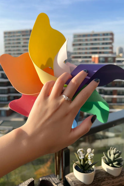 Silver Solitaire Ring