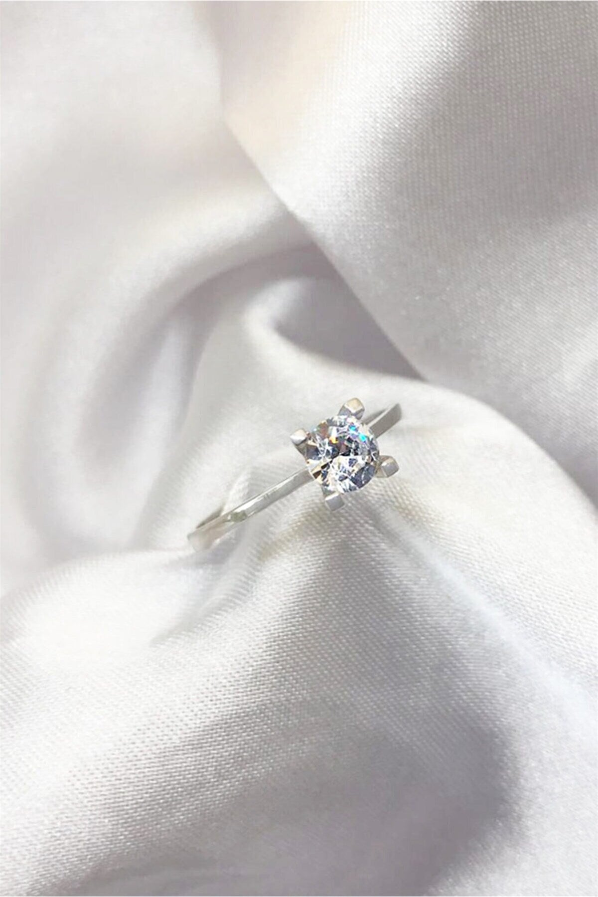 Silver Solitaire Ring