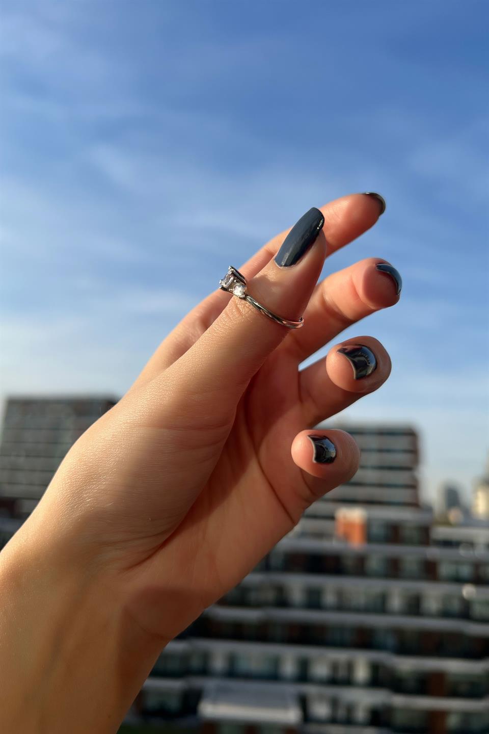 Silver Solitaire Ring