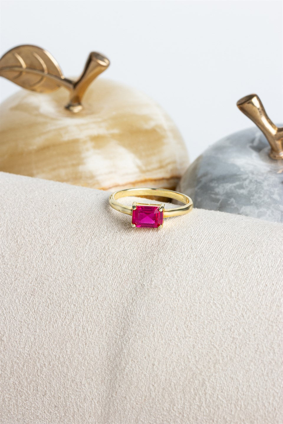Silver Ruby Gemstone Ring