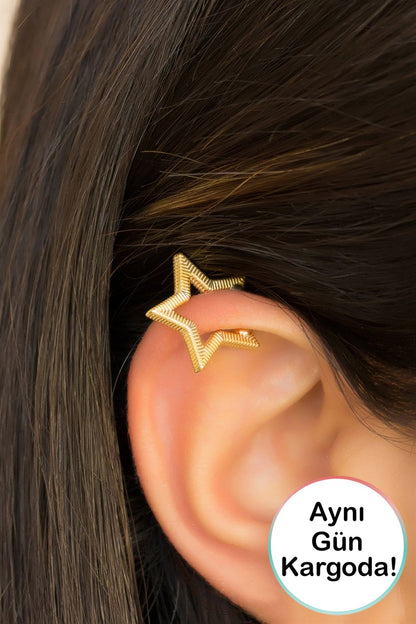 Silver Star Cartilage Earrings