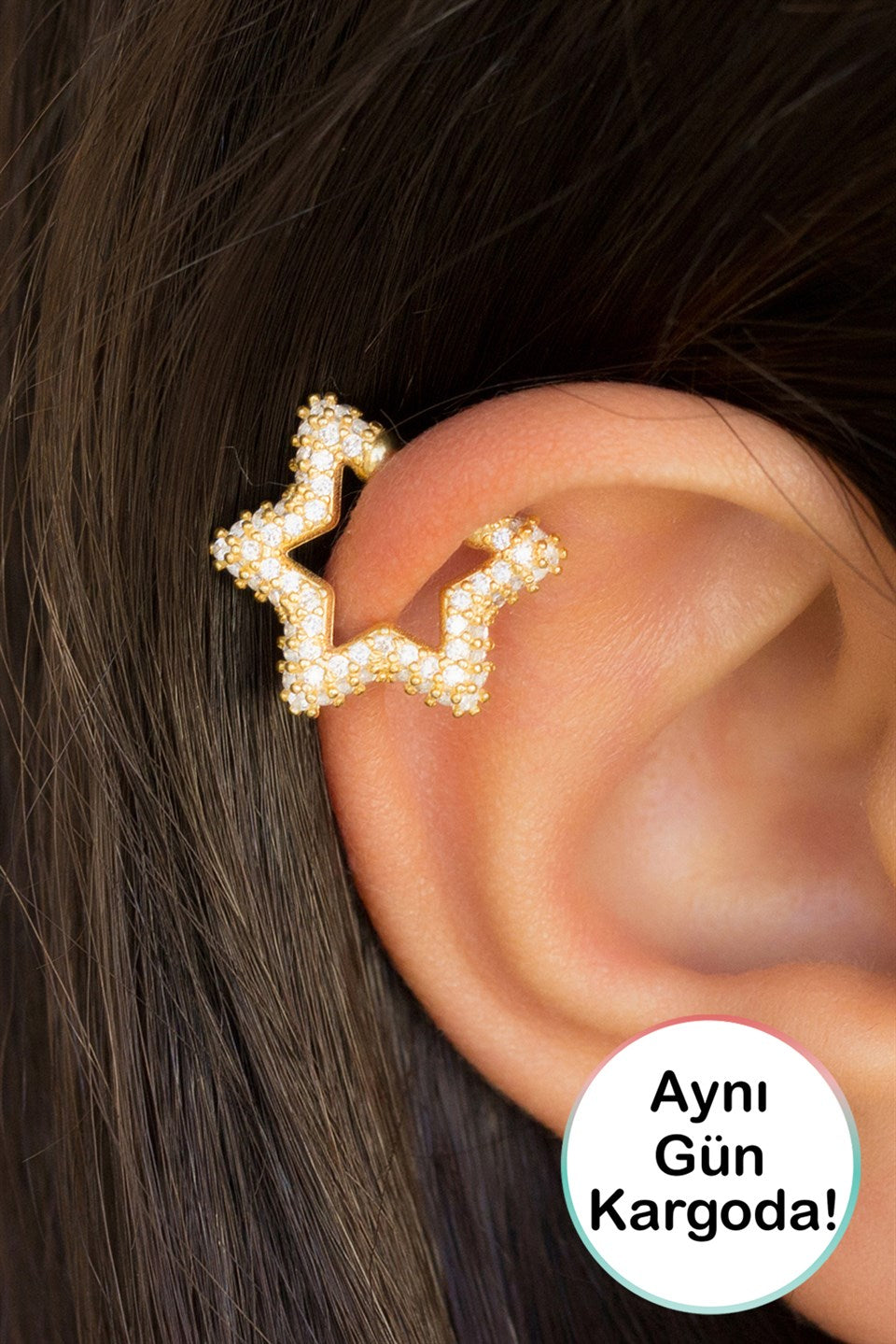 Silver Star Cartilage Earrings