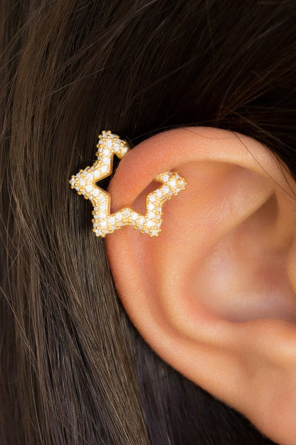 Silver Star Cartilage Earrings
