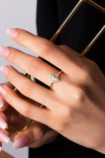 Silver Shuttle Gemstone Ring