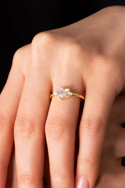 Silver Oval Gemstone Ring