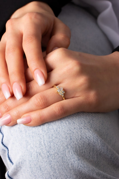 Silver Oval Gemstone Ring
