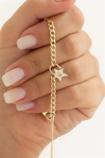 Solid Gold Star Bracelet | 14K (585) | 3.03 gr