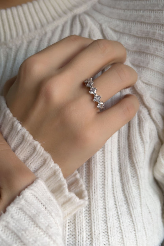 Silver Princess Five Stones Ring