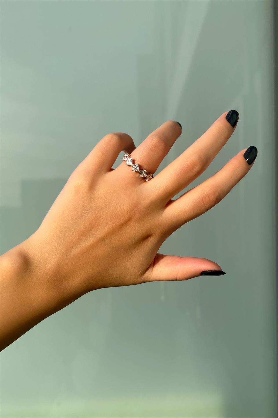 Silver Princess Five Stones Ring