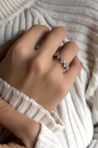 Silver Princess Five Stones Ring