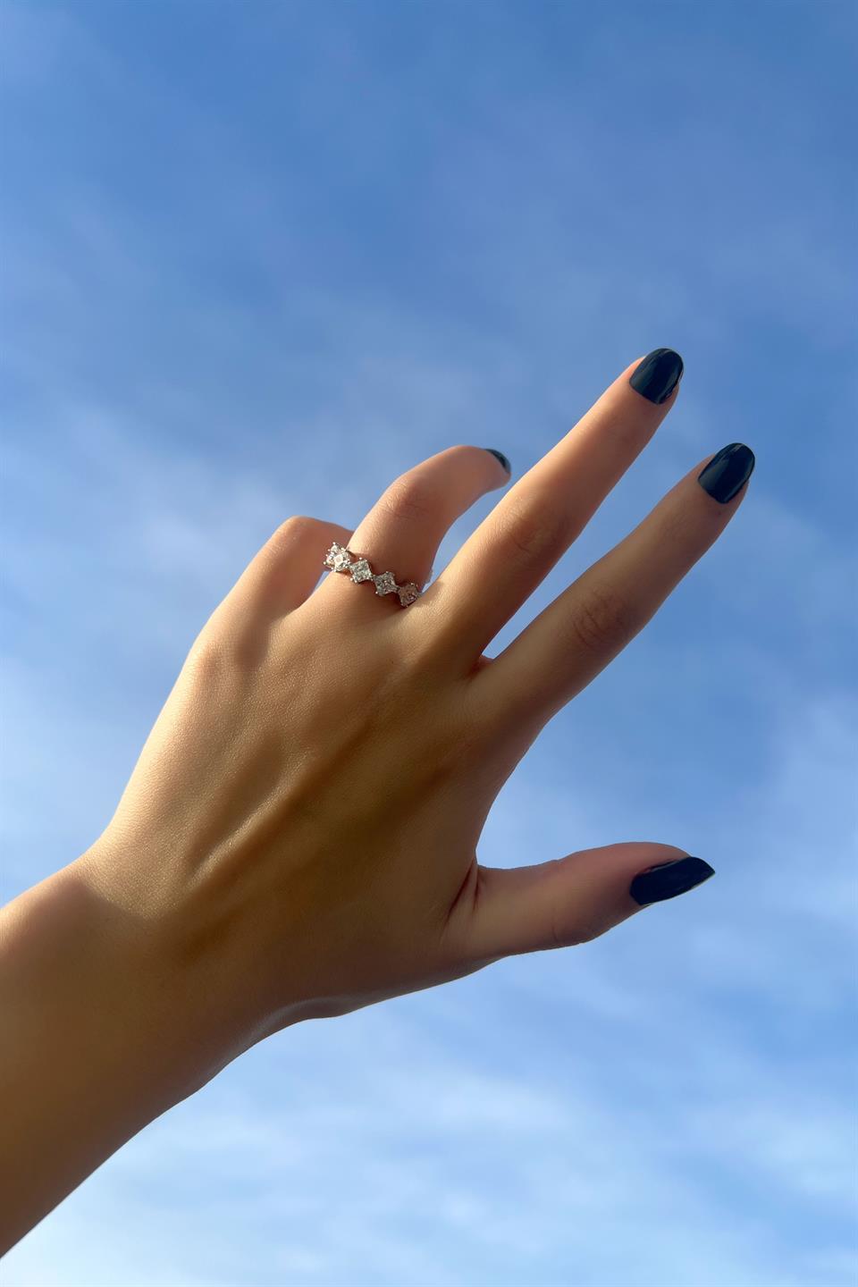 Silver Princess Five Stones Ring