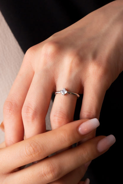 Silver Princess Solitaire Ring