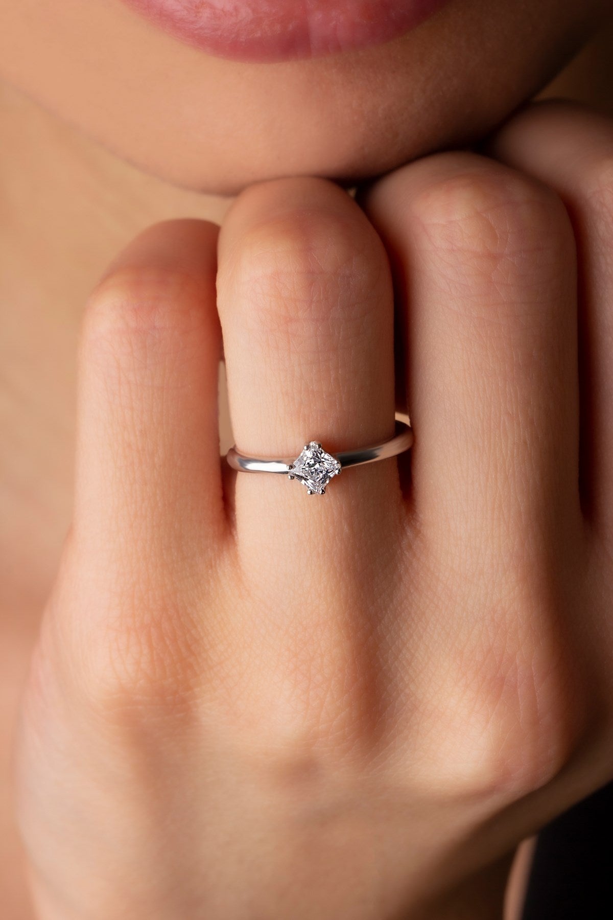 Silver Princess Solitaire Ring