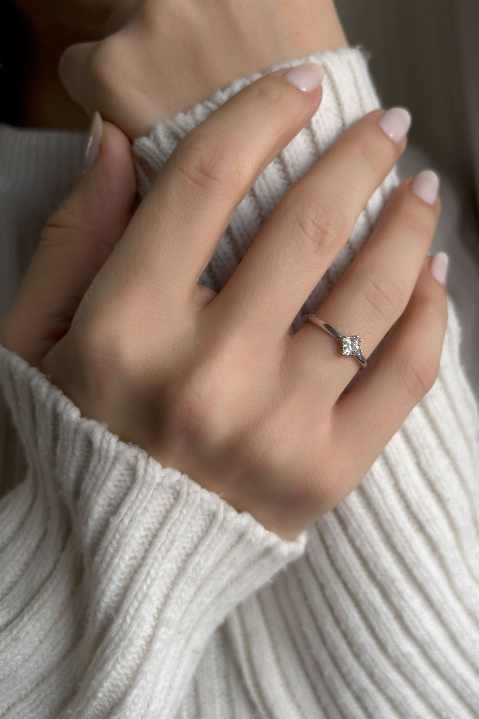 Silver Princess Solitaire Ring